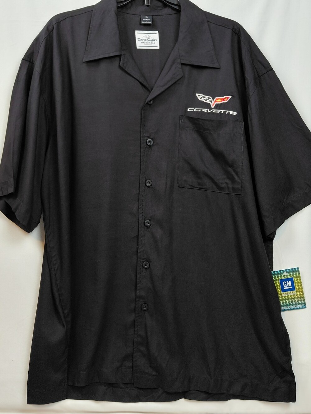 GM Corvette Camp Shirt Men's Size X Large Black